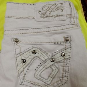 Hydraulic white distressed jeans bli cropped jeans